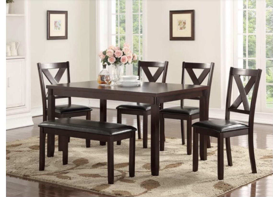 JEFFERSON DINING TABLE – 4 CHAIRS – BENCH | DWF Wholesale Furniture